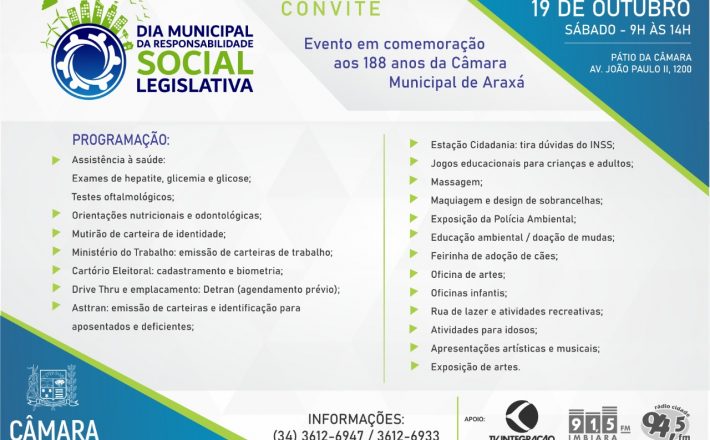 Dia Municipal da Responsabilidade Social Legislativa (19/10)