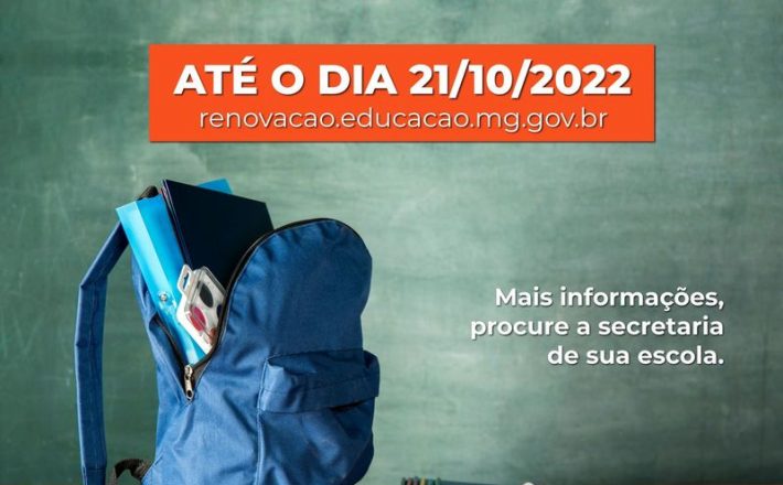 Começa renovação de matrícula da rede pública estadual de ensino para 2023