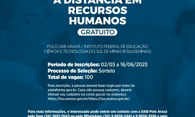 Polo UAB Araxá oferta 100 vagas gratuitas para curso técnico em Recursos Humanos