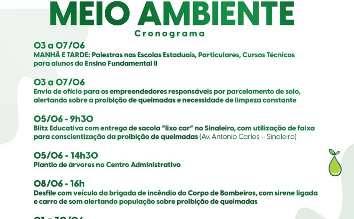 Semana do Meio Ambiente acontece até 8 de junho com diversas ações em Araxá