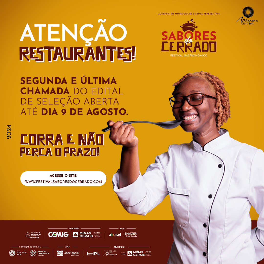 Festival Sabores do Cerrado abre 2ª chamada do edital para seleção de restaurantes e chefs