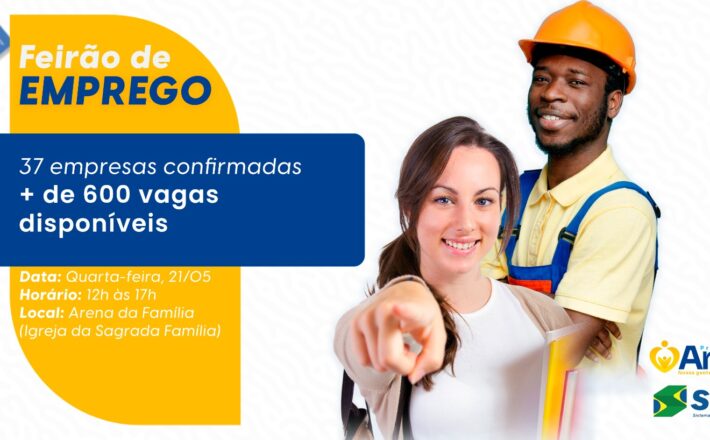 Feirão do Emprego oferece vagas inéditas, contato direto com recrutadores e mais de 600 oportunidades nesta quarta (21)