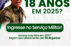 Jovens que completam 18 anos em 2025 têm até 30 de junho para fazer o alistamento militar