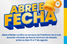 Abre e fecha: confira os serviços da Prefeitura de Araxá durante o feriado de Nossa Senhora da Abadia