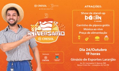 Em comemoração aos 30 anos, Cresol Vale das Águas PR/MG realiza evento com a comunidade