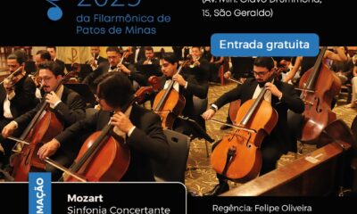 Orquestra Filarmônica de Patos de Minas realiza concerto gratuito em Araxá