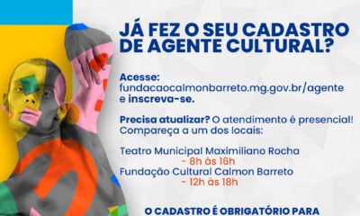 Fundação Cultural convoca artistas para realizarem ou atualizarem o Cadastro de Agente Cultural