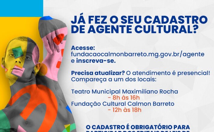 Fundação Cultural convoca artistas para realizarem ou atualizarem o Cadastro de Agente Cultural