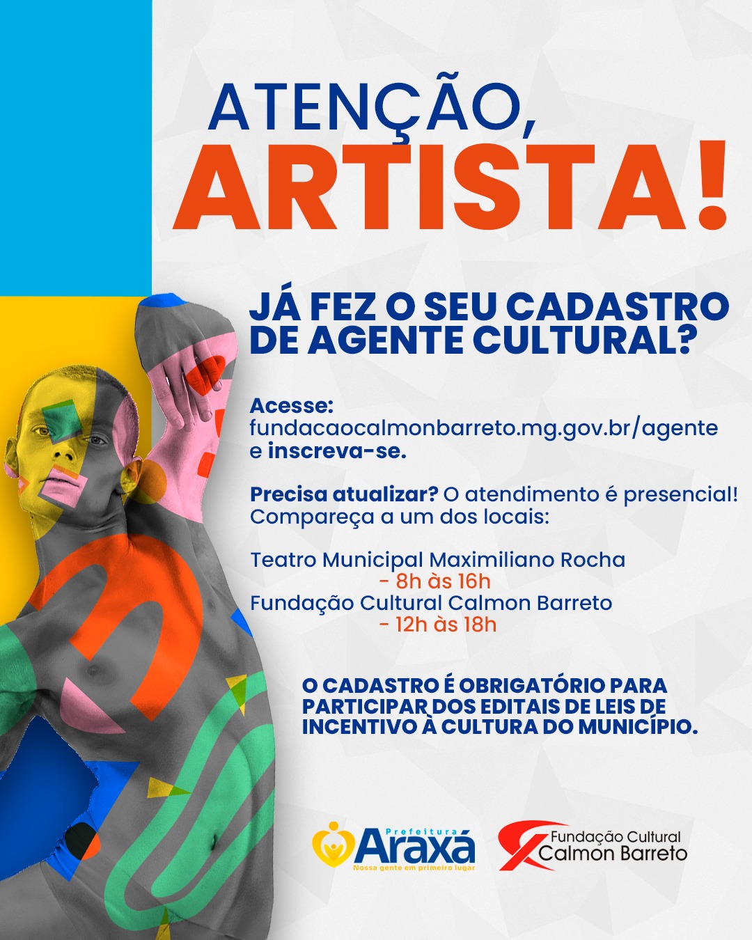 Fundação Cultural convoca artistas para realizarem ou atualizarem o Cadastro de Agente Cultural