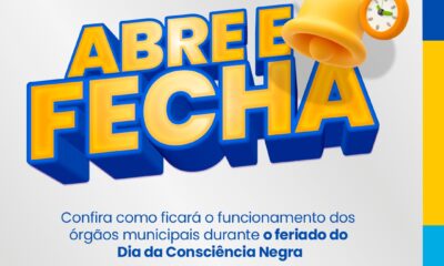 Abre e fecha: confira os serviços da Prefeitura de Araxá durante o feriado do Dia da Consciência Negra