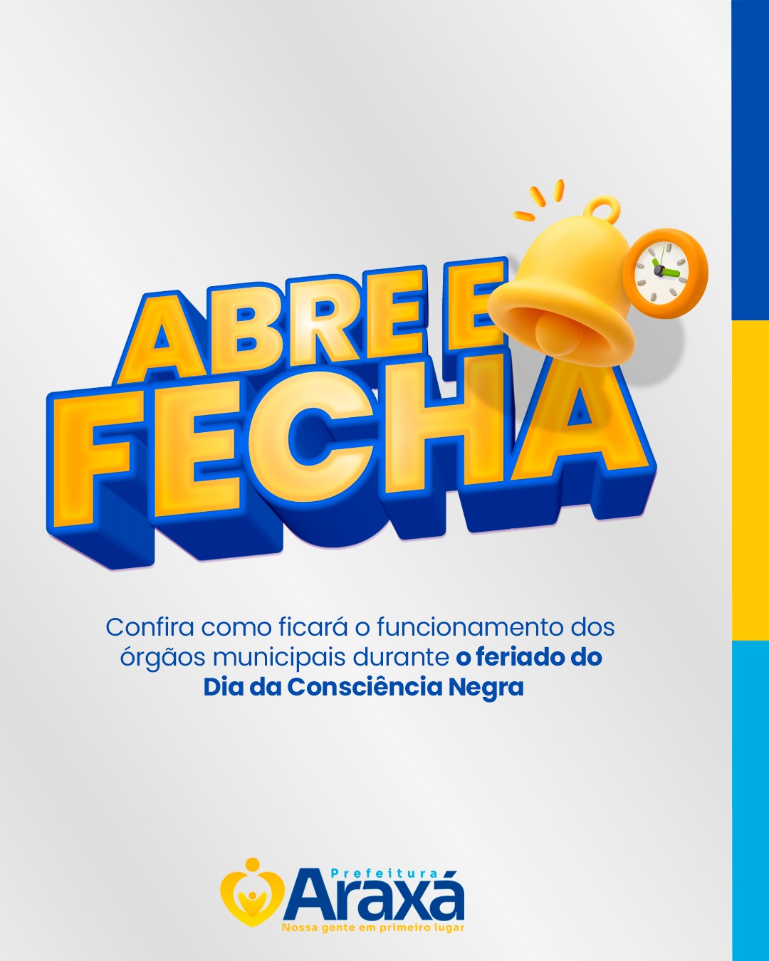 Abre e fecha: confira os serviços da Prefeitura de Araxá durante o feriado do Dia da Consciência Negra