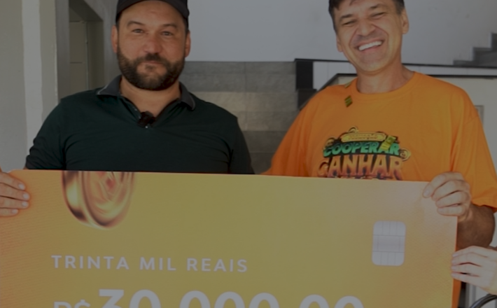 Cooperar é ganhar: Cresol premia cooperado de Laranjeiras do Sul (PR) com R$ 30 mil