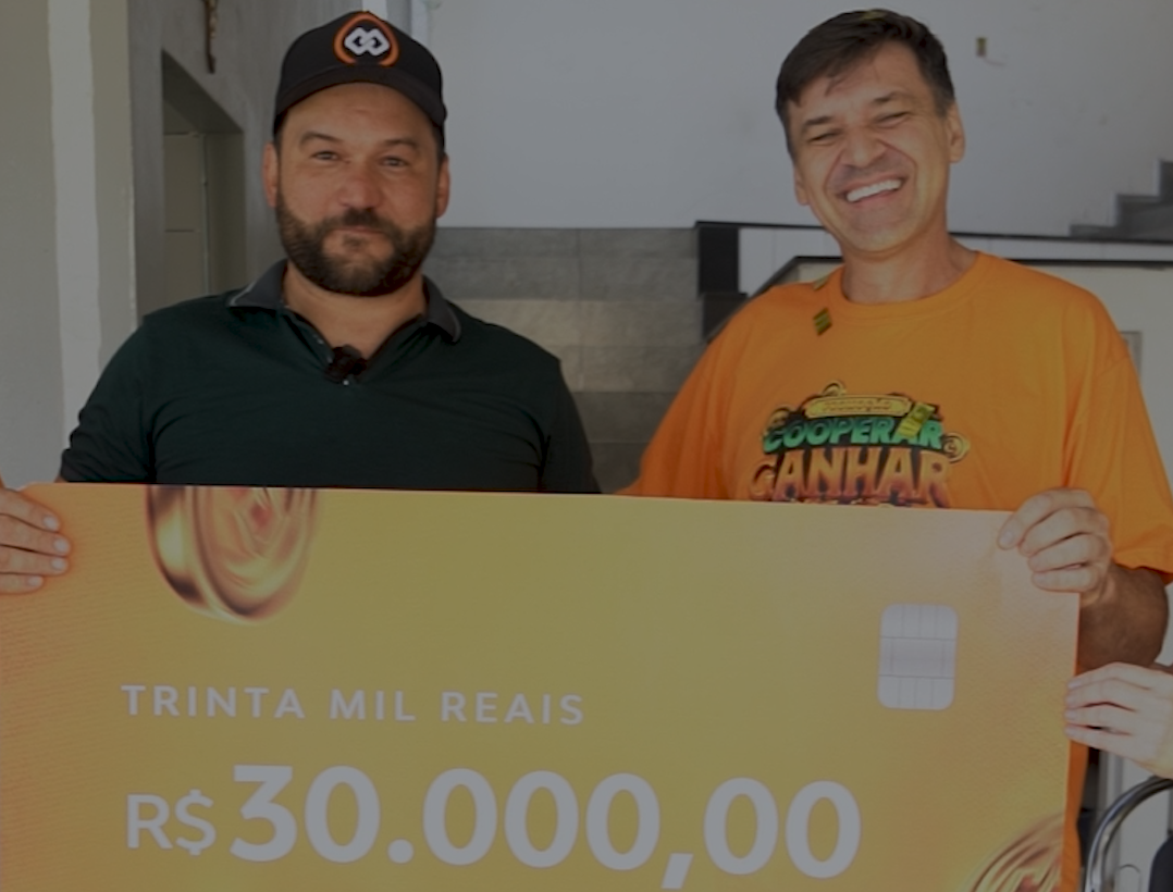Cooperar é ganhar: Cresol premia cooperado de Laranjeiras do Sul (PR) com R$ 30 mil