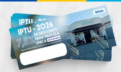 Carnês do IPTU 2026 começam a ser entregues nas residências em Araxá