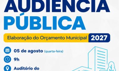 Prefeitura convida população para participar de audiência pública sobre o orçamento de 2027