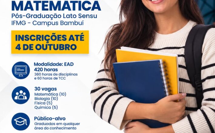 Polo UAB Araxá oferece 30 vagas para especialização gratuita em Ensino de Ciências e Matemática