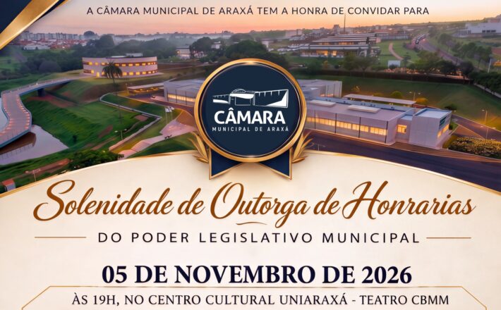 Solenidade de Entrega de Honrarias do Legislativo Municipal será realizada no dia 5 de novembro